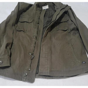 Flag & Anthem Men’s Military Green Shirt Jacket Zip + Button Front Shacket